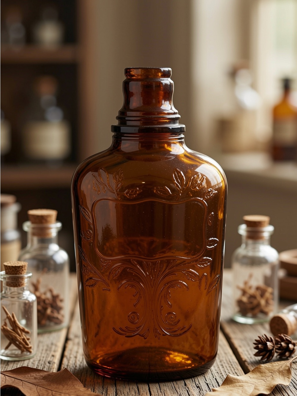 Vintage 1956 Four Roses Amber Whiskey Pint Bottle by Frankfort Distilleries 8”